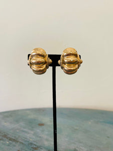 Classic Gold Fluted Clip Earrings