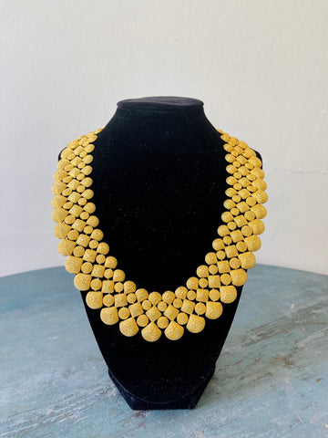 Gold Etruscan Revival Bib Necklace