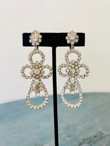 Rare 1965 Rhinestone Dangle Earrings