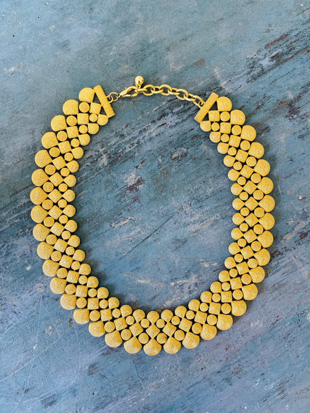 Gold Etruscan Revival Bib Necklace