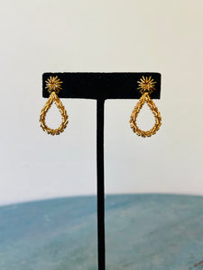 18K Yellow Gold Riccio Drop Earrings