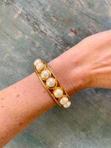 Baroque Pearl Gold Bangle