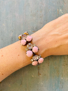 Pink and Lilac Cabochon Bracelet