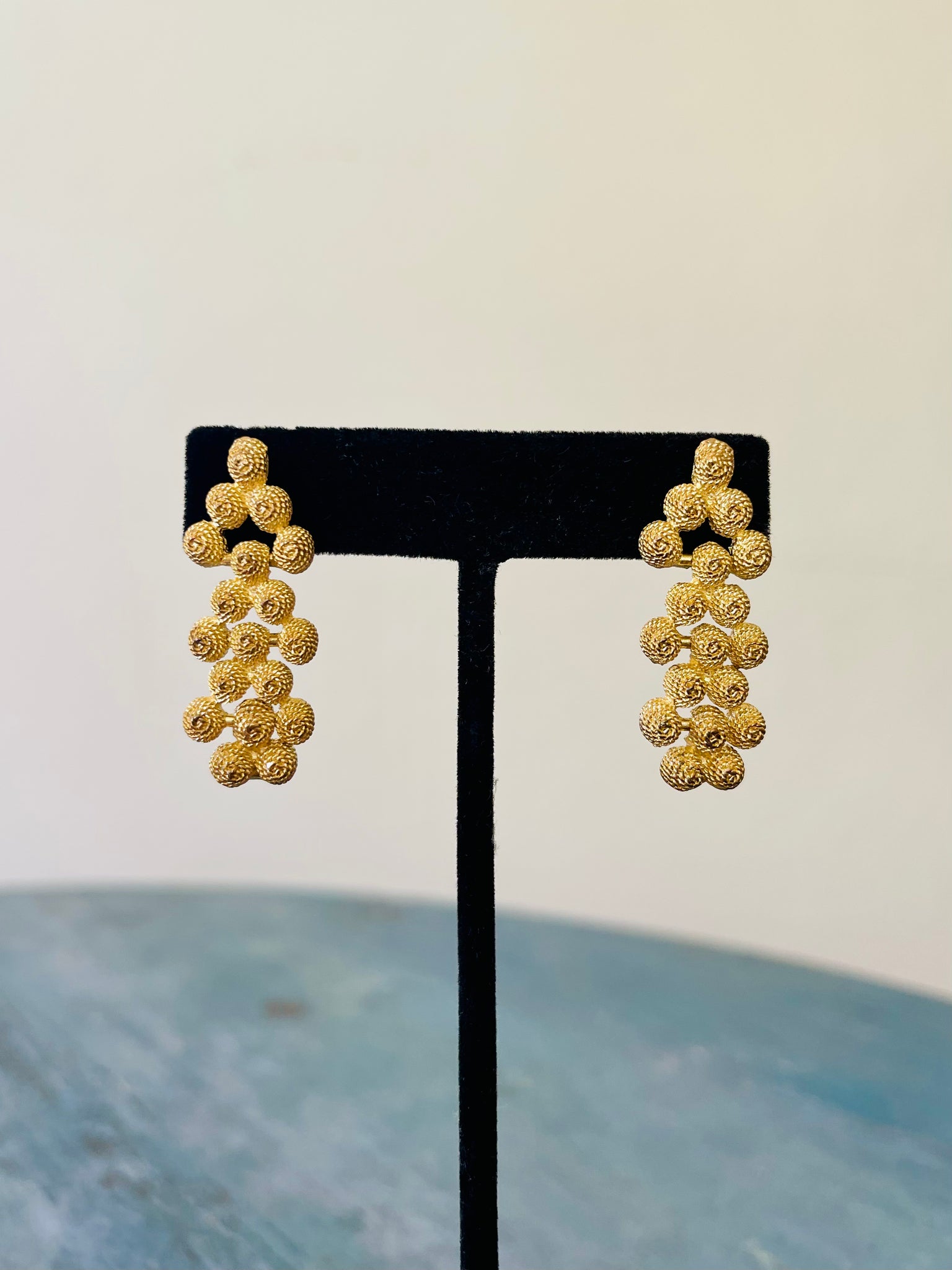 Etruscan Dangle Cluster Earrings