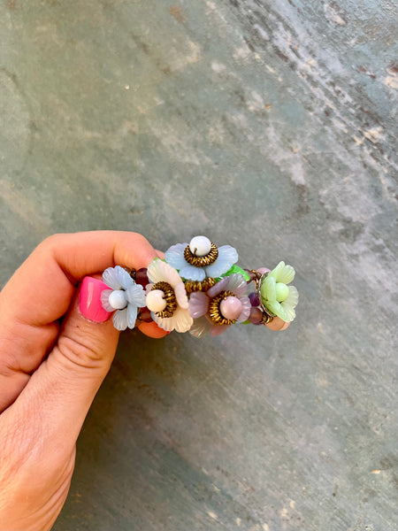 Pastel Glass Flower Bracelet